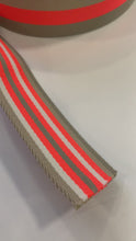 Laden und Abspielen von Videos im Galerie-Viewer, Gurtband Streifen 40mm beige/neon orange beidseitig
