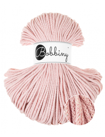 Bobbiny Flechtkordel, 3 mm, glossy pastel pink - limitierte Auflage