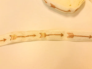 Gummiband Haarband Armband Pfeile roségold auf creme