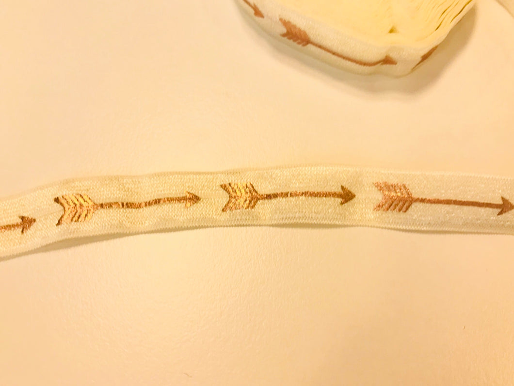 Gummiband Haarband Armband Pfeile roségold auf creme