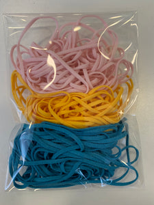 Gummikordel-Paket soft cord 2mm rosa gelb türkis  9m