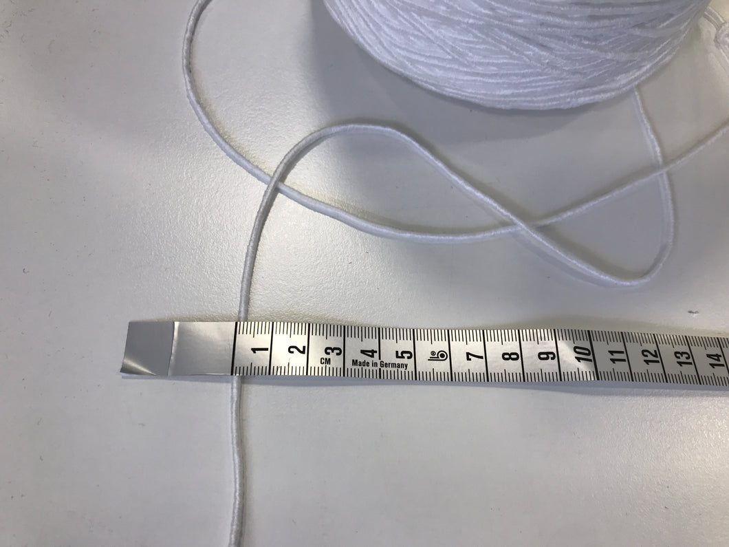 Gummikordel weich 2mm weiß 10m