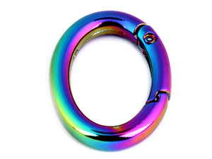 Regenbogen Karabiner Ring, Oval für Handtaschen / Schlüssel