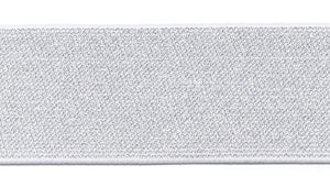 Prym Gummiband Color - Elastic 50mm weiß/silber