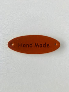 Label Kunstleder 'Hand Made' braun