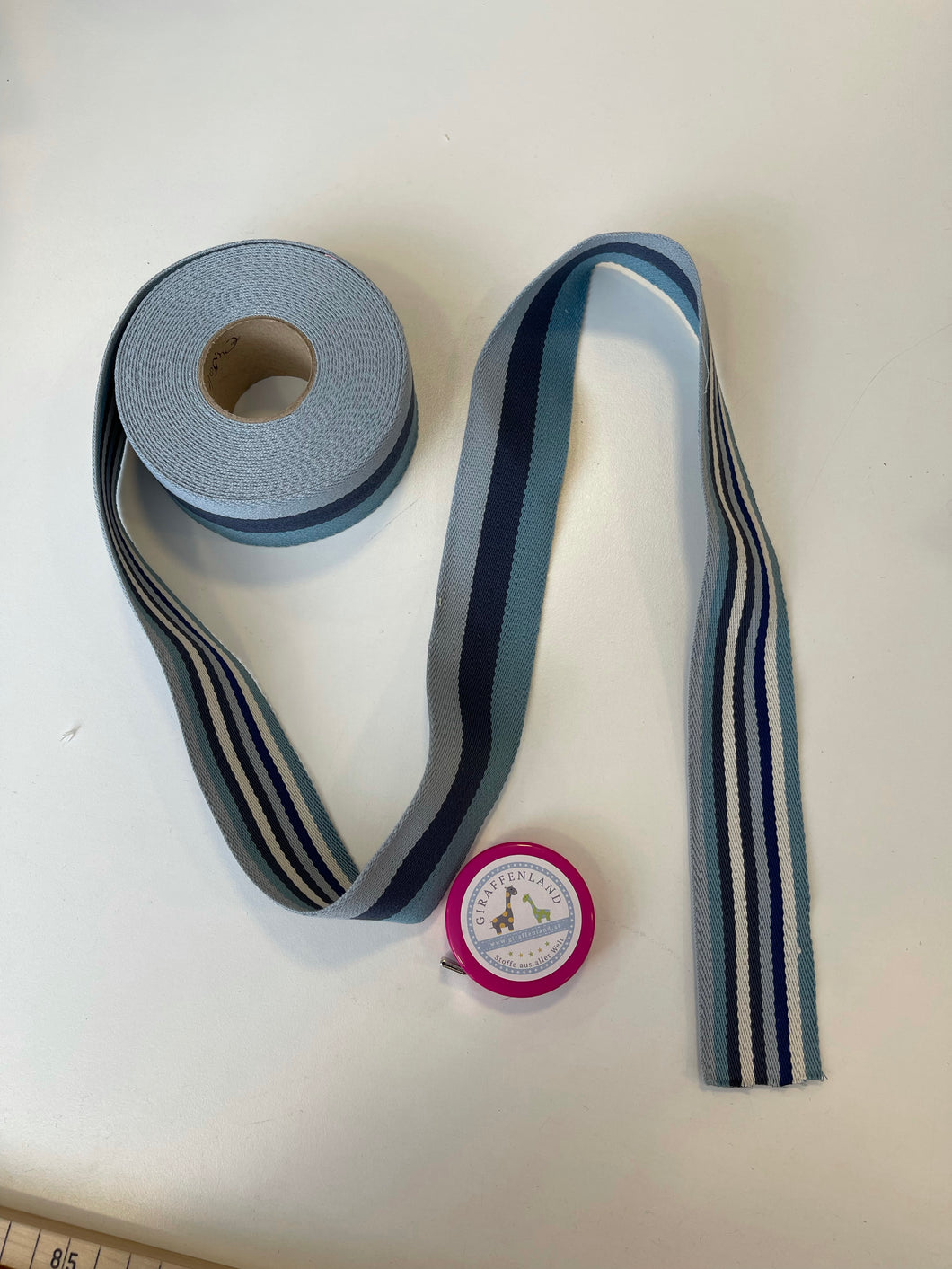 Gurtband Streifen 4cm blau beidseitig