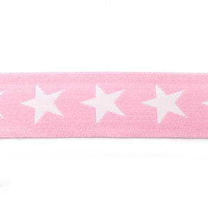 Gummiband Sterne rosa 40mm