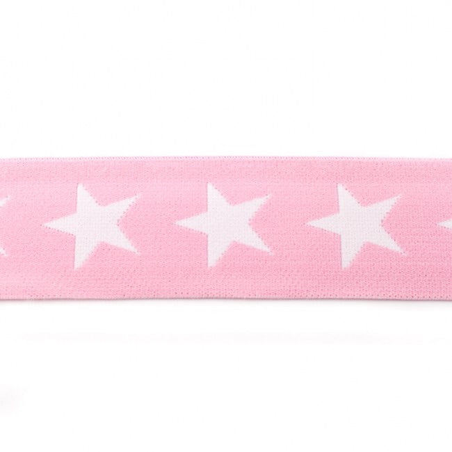 Gummiband Sterne rosa 40mm