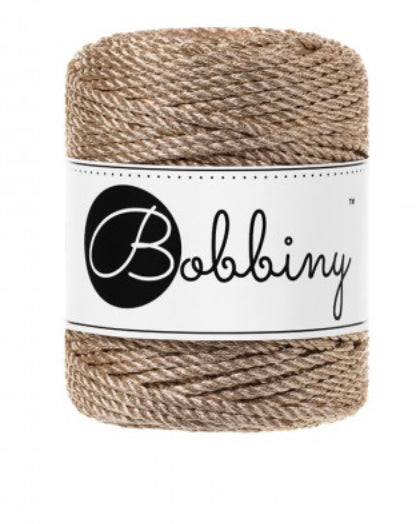 Bobbiny Makramee-Kordel, 3-fach gedreht, 3 mm, CHAMPAGNE