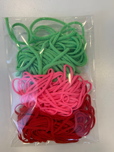 Gummikordel-Paket soft cord 2mm grün pink rot 9m