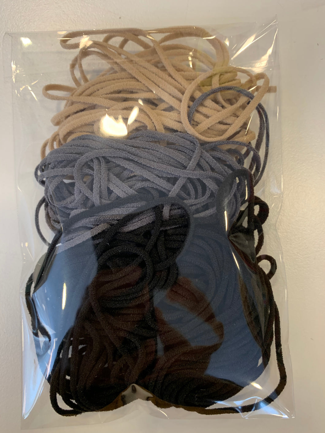Gummikordel-Paket soft cord 2mm beige schwarz grau  9m