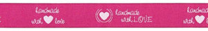 Webband Handmade with love pink 2.-/m