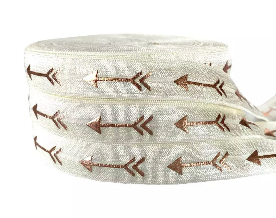 Gummiband Haarband Armband Pfeile roségold auf weiß