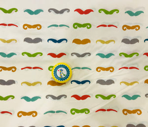 Bio-Baumwollstoff Moustaches