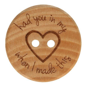 Knopf Holz HAD YOU IN MY HEART 20mm