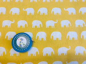 Feste Baumwolle Elefanten creme auf gelb