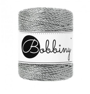 Bobbiny Makramee-Kordel, 3-fach gedreht, 3 mm, Silver