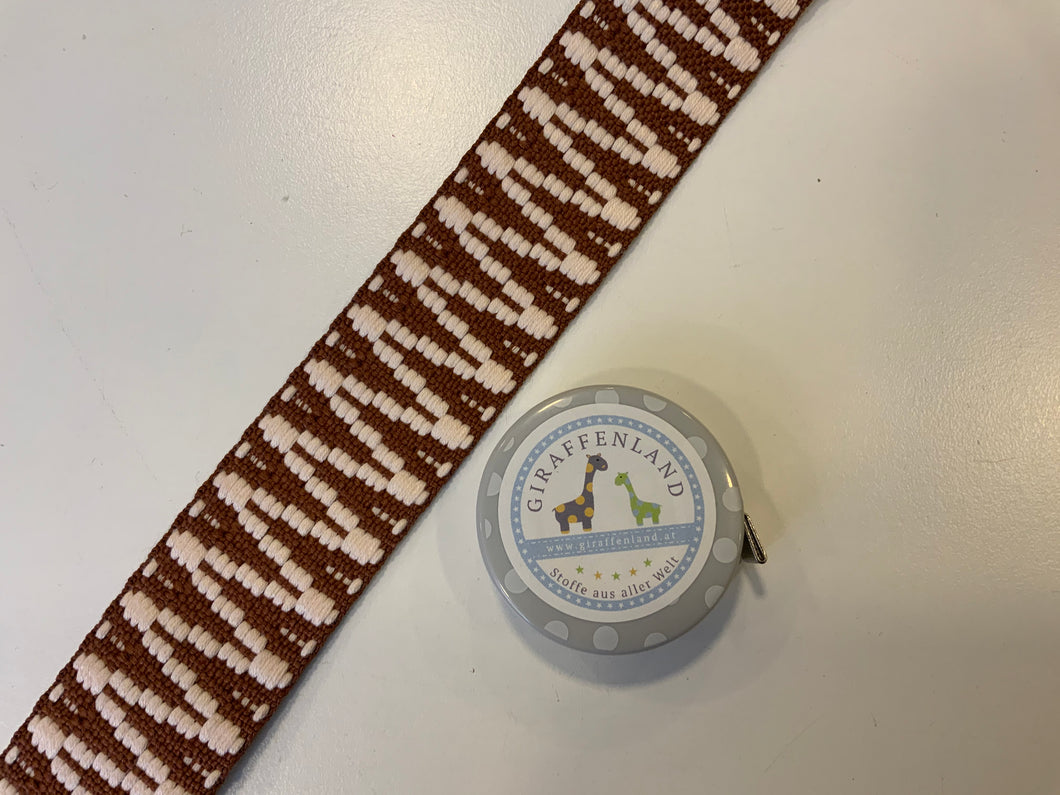 Gurtband 40mm Zickzack beidseitig braun