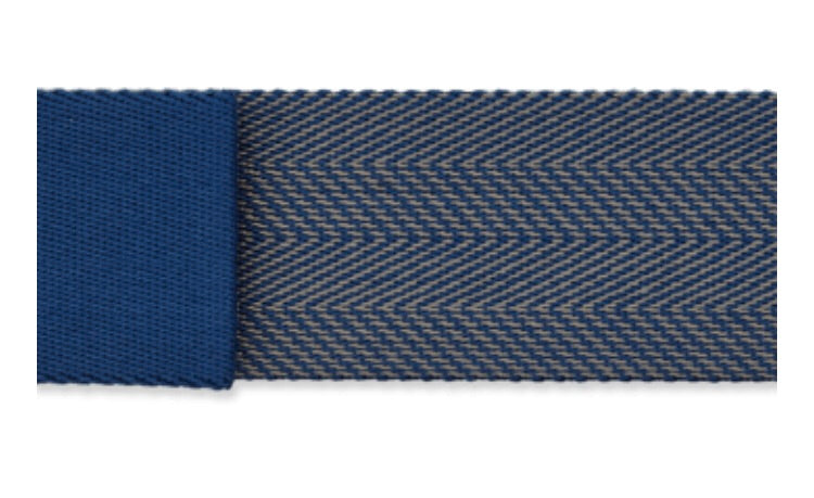 Gurtband 40mm marineblau/hellblau beidseitig