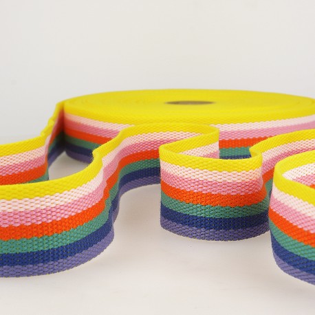 Gurtband 4cm Streifen Regenbogen