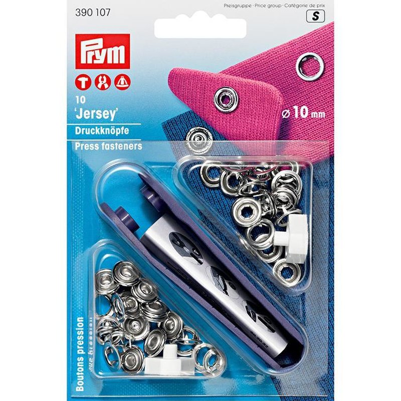 Prym Jersey-Druckknöpfe Ring 10mm silber
