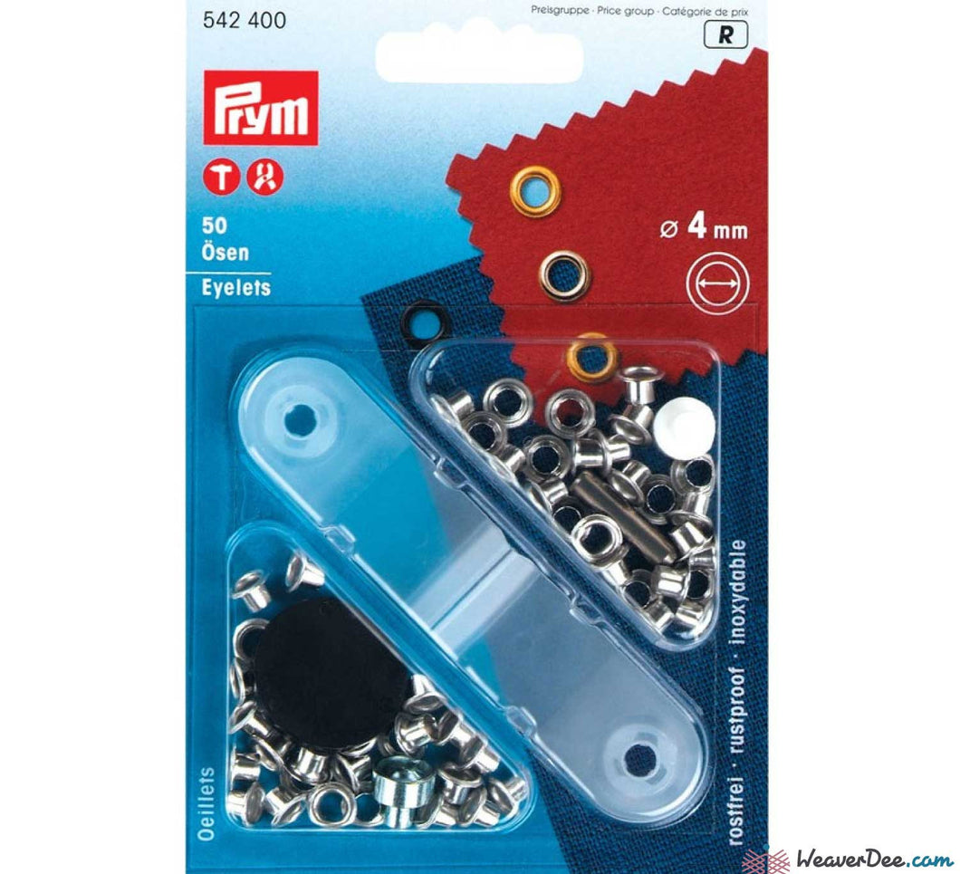 Prym Ösen mit Scheiben 4mm 50 Stk. silber
