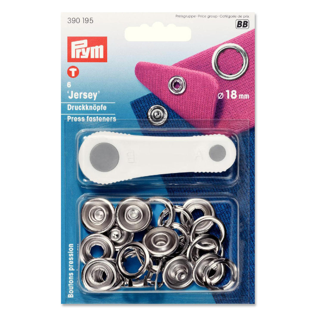 Prym Jersey-Druckknöpfe 18mm 6 Stk. silber