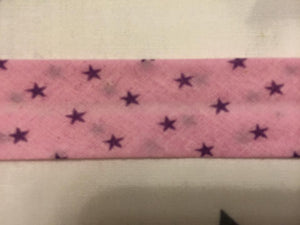 Schrägband Sterne rosa/flieder